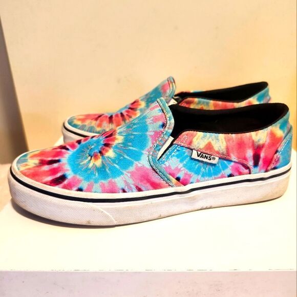 VANS "Asher Grateful Dead" Tie Dye Canvas Slip-On Sneakers Wmns 7.5/38 Ret $135 - Picture 2 of 6